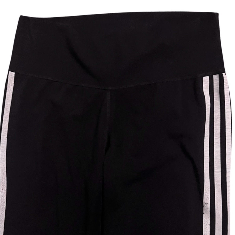 Adidas activewear yoga sports leggings black striped pocket wide waist Women M - Picture 6 of 15